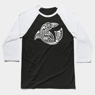 white dolphin tattoo style Baseball T-Shirt